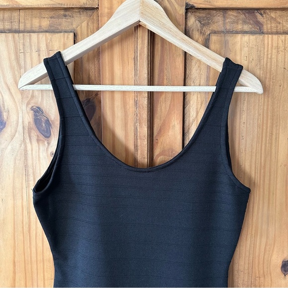 Seductions Black Bandage Dress Little Black Bodycon Dress with SIde Slit - Large - Picture 4 of 13